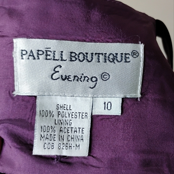 Papell Boutique Formal Maxi Dress Size 10 Deep Purple Elegant Evening Gown - Picture 5 of 6